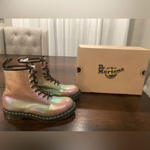 Dr. Martens AirWair 1460 RAINBOW RAY Suede Sand Lace Up Boots